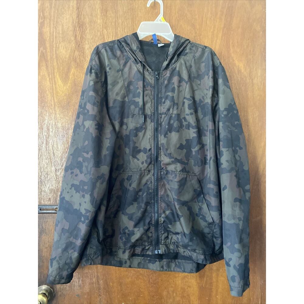divided hm mens H&M Brown Black Army Green Camo Wind Breaker XL Extra Large Nice